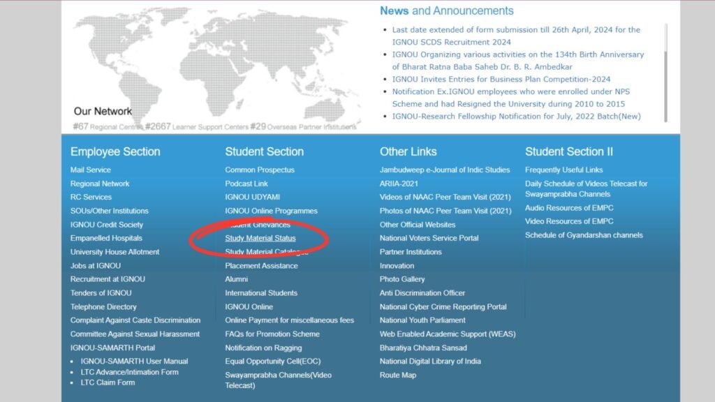 IGNOU Study Material status