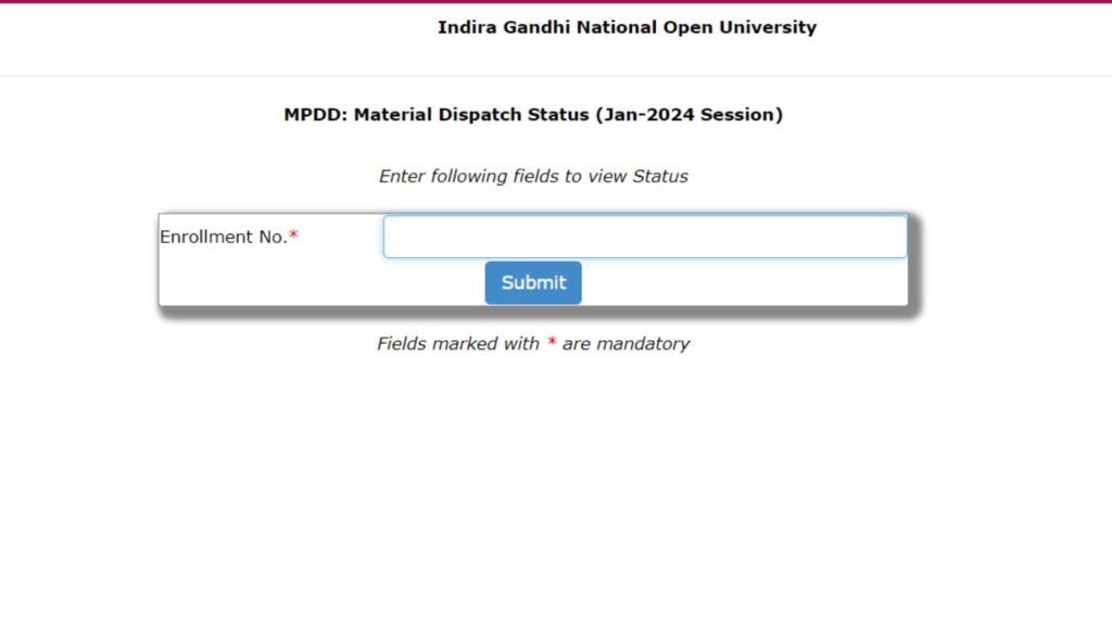 IGNOU Study Material Status