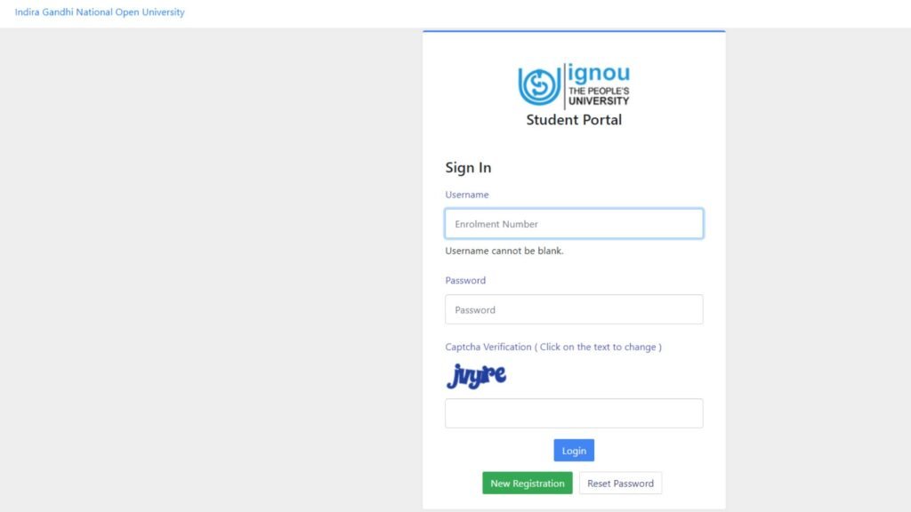 IGNOU Student Portal