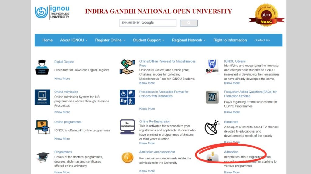 IGNOU Admission Status