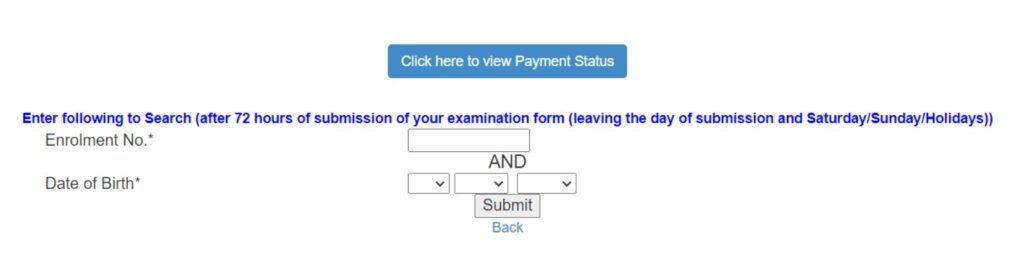 IGNOU Exam form status